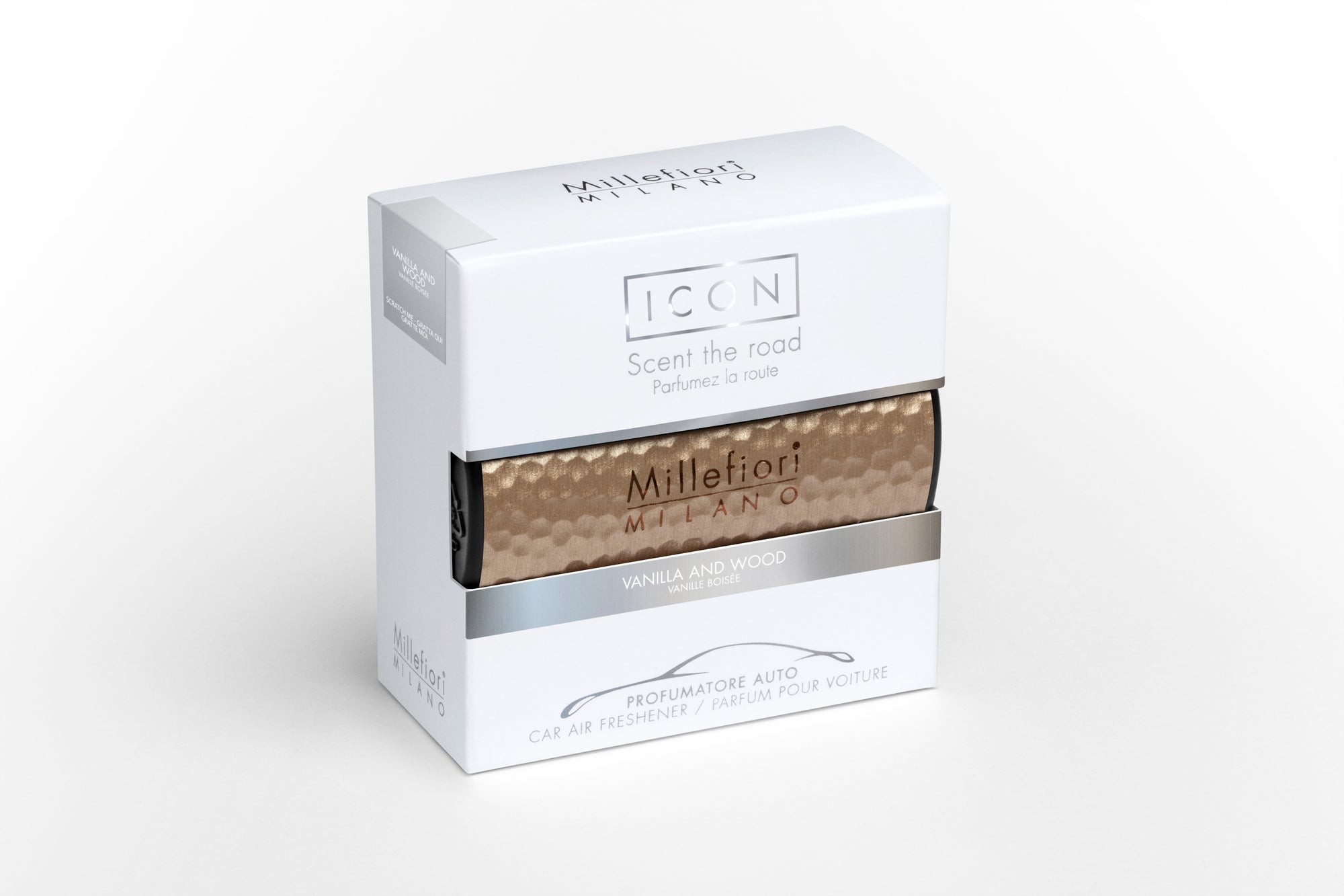 Car Air Freshener - Vanilla & Wood - Metal Gold