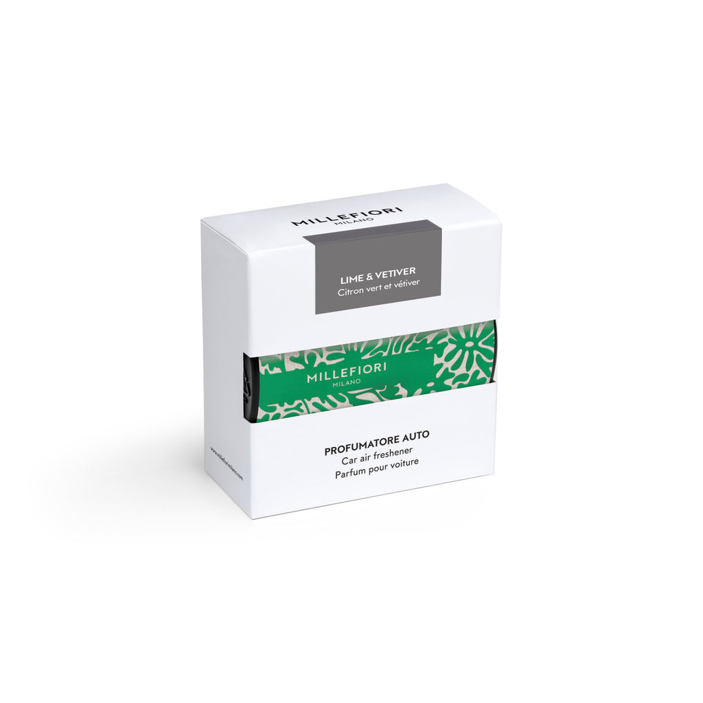 Car Air Freshener - Lime & Vetiver - Textile Floral Green
