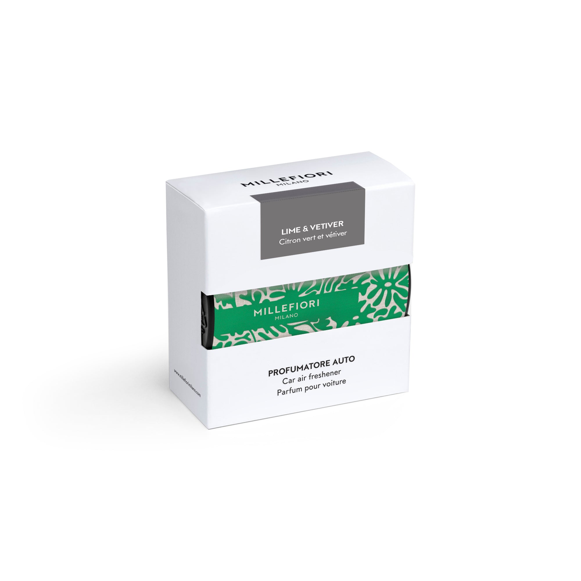 Car Air Freshener - Lime & Vetiver - Textile Floral Green