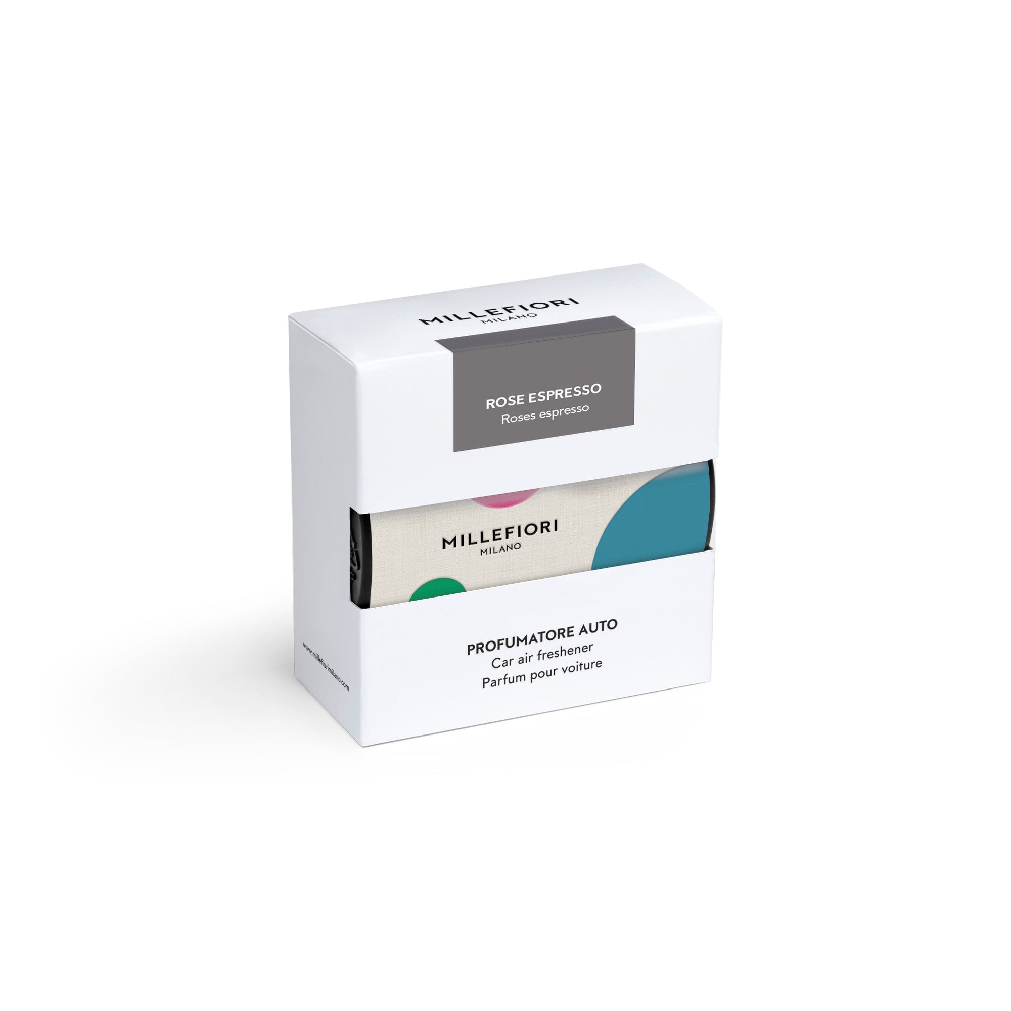 Car Air Freshener - Rose Espresso - Textile Dots Blue